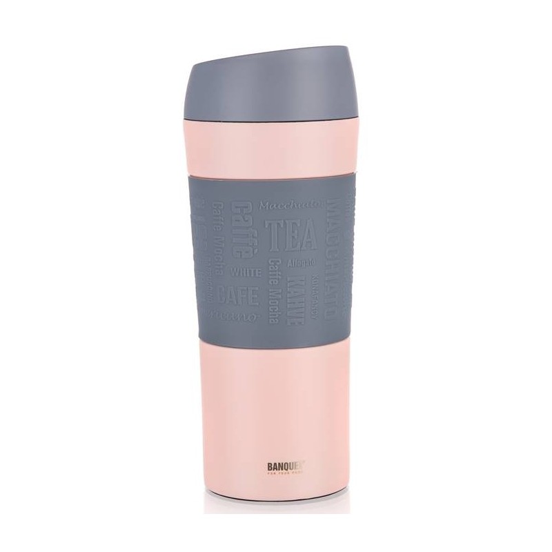 Kubek termiczny MATTY 400ml rożowy Banquet