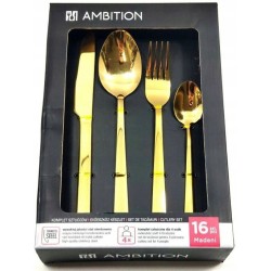 Ambition Komplet zestaw sztućców MADENI GOLD 16el