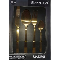 Ambition Komplet zestaw sztućców MADENI GOLD 16el