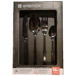 Ambition Komplet zestaw sztućców MADENI BLACK 16el