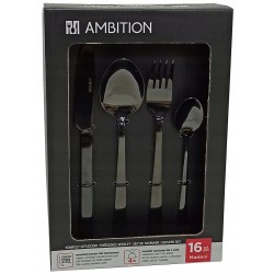 Ambition Komplet zestaw sztućców MADENI BLACK 16el