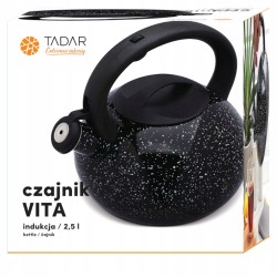 Czajnik nierdzewny TADAR VITA 2,5L czarny marble