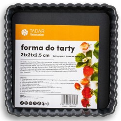 Forma do tarty z wyjmowanym dnem 21x21x3cm Tadar