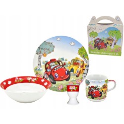 Kpl. Dziecięcy Obiadowy Śniadaniowy 4el. Autka