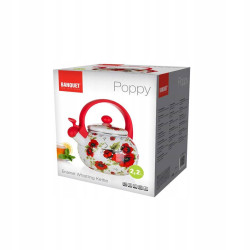 CZAJNIK EMALIOWANY z gwizdkiem INDUKCJA czerwony MAKI 2,2 L Banquet POPPY