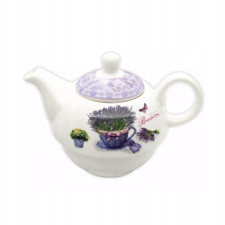 DZBANEK Z FILIŻANKĄ I SPODKIEM zestaw LAWENDA PORCELANA 450 ml BELLA FIORE