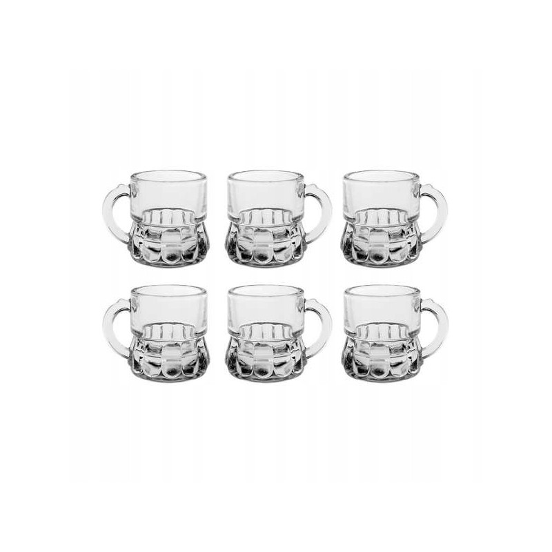 Komplet KIELISZKI DO WÓDKI z uchwytem Sevilla 25 ml mini kufle 6 szt.