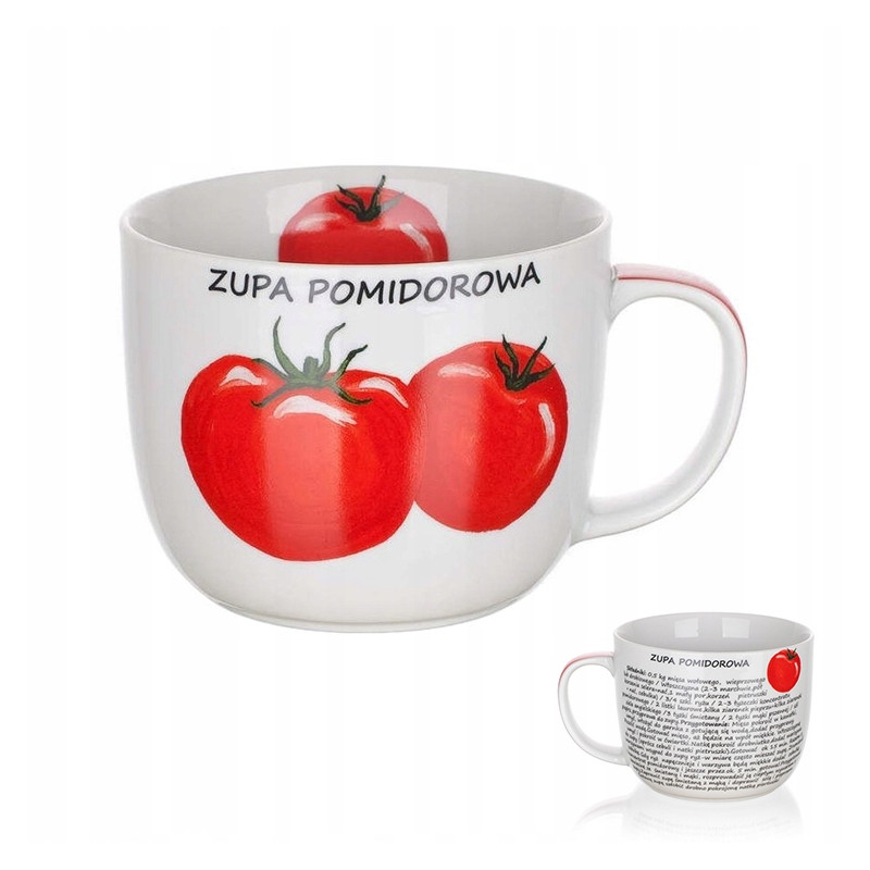 Kubek na zupę bulionówka ZUPA POMIDOROWA przepis 730ml Banquet