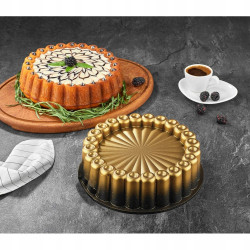 TORTOWNICA forma do pieczenia TARTA MAJESTIC 27 cm Banquet CZARNO-ZŁOTA