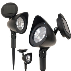 LAMPKA lampa SOLARNA ogrodowa 3 diody LED REFLEKTOR 13 x 9 x 28 cm czarna