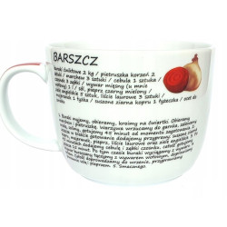 Kubek ceramiczny na zupę BARSZCZ przepis bulionówka 730ml Banquet