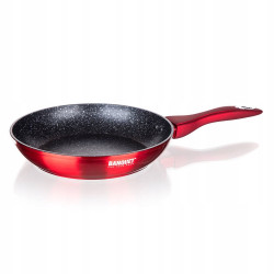 PATELNIA tradycyjna NON-STICK INDUKCJA 28 cm Metallic Banquet CZERWONA