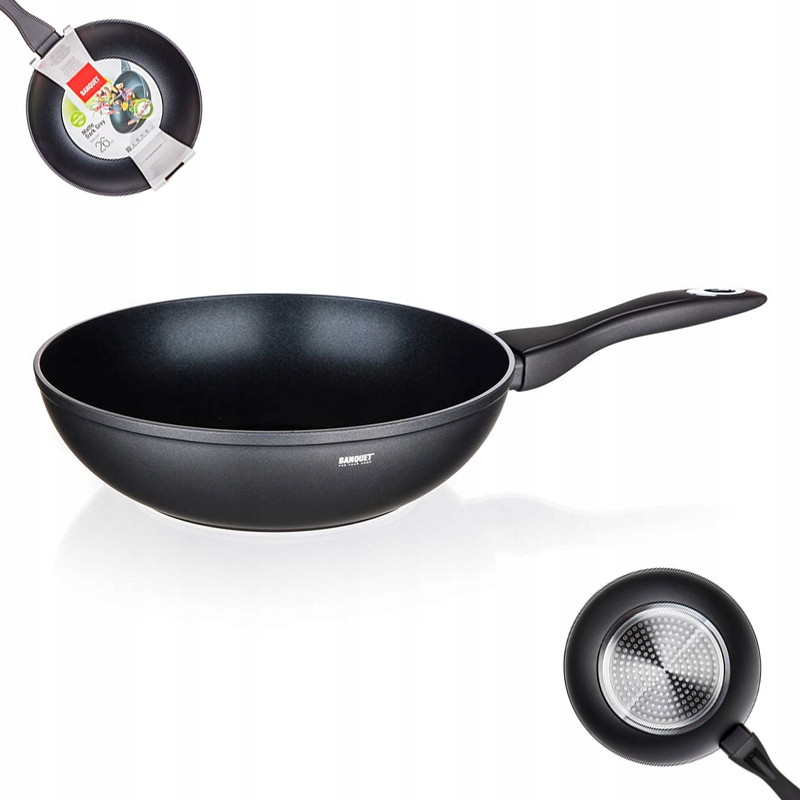 PATELNIA WOK non-stick II KATEGORIA 26 cm Matte Dark Grey Banquet SZARA