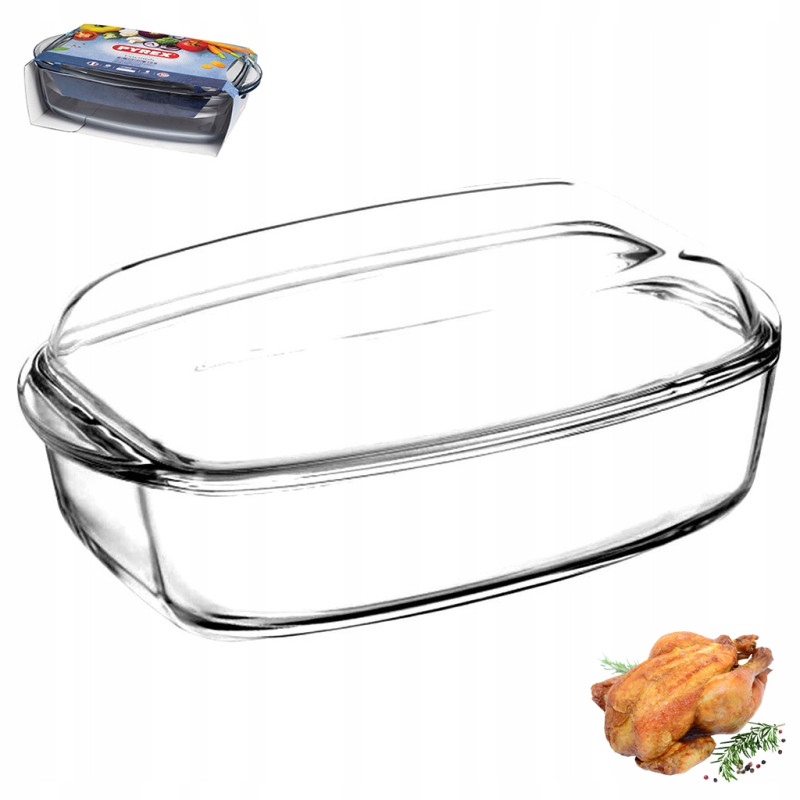 NACZYNIE ŻAROODPORNE prostokątne 22 x 37 cm Z POKRYWĄ 7 L Essentials Pyrex