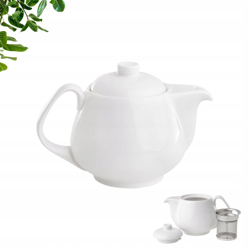 Porcelanowy DZBANEK 450 ml z ZAPARZACZEM Salsa Ambition BIAŁY