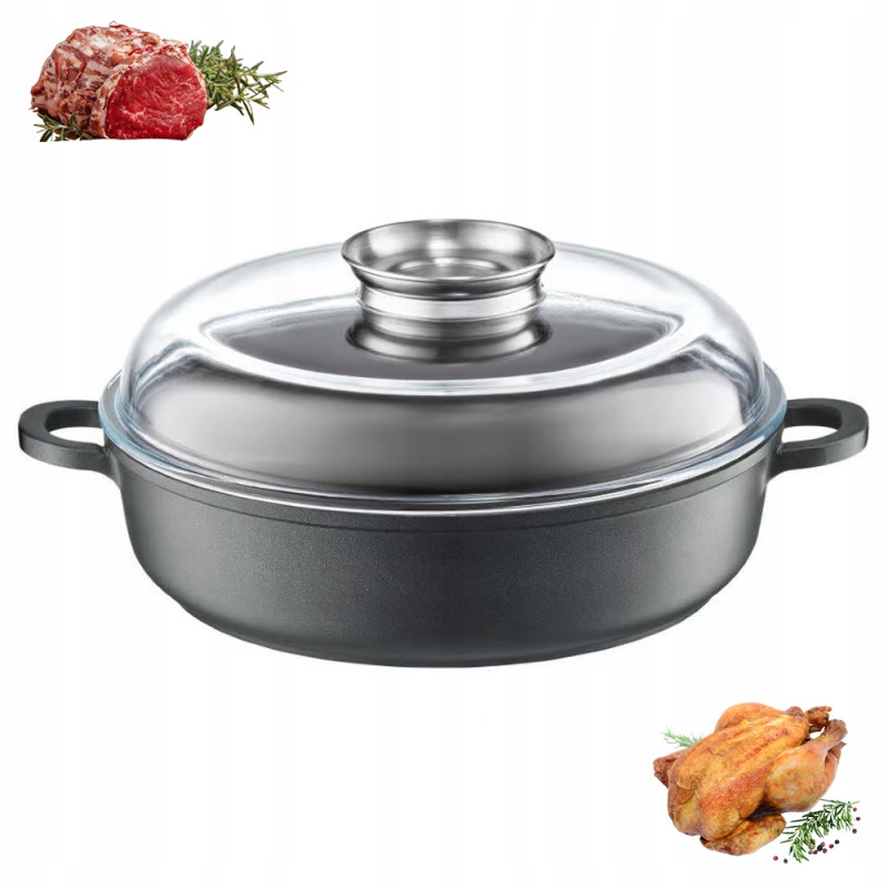PATELNIA GŁĘBOKA / BRYTFANNA z pokrywą Aroma 28 cm 4.1 L Magnat Ambition