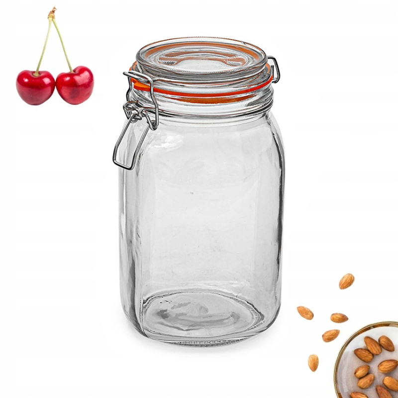 SŁOIK słój SZKLANY Z KLAMRĄ pojemnik DO WEKOWANIA Tragar 1,5L