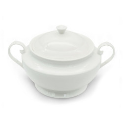 Porcelanowa WAZA NA ZUPĘ z dwoma uchwytami i POKRYWKĄ 3,3 l Tragar BIAŁA