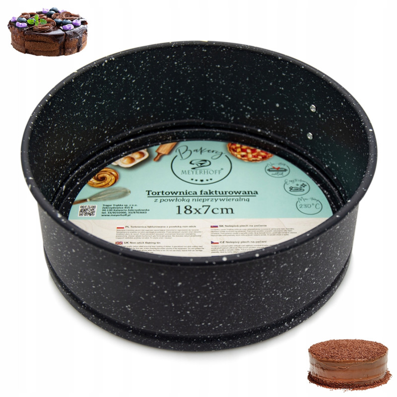 TORTOWNICA blacha forma do pieczenia OKRĄGŁA wyjmowane dno 18 cm Meyerhoff