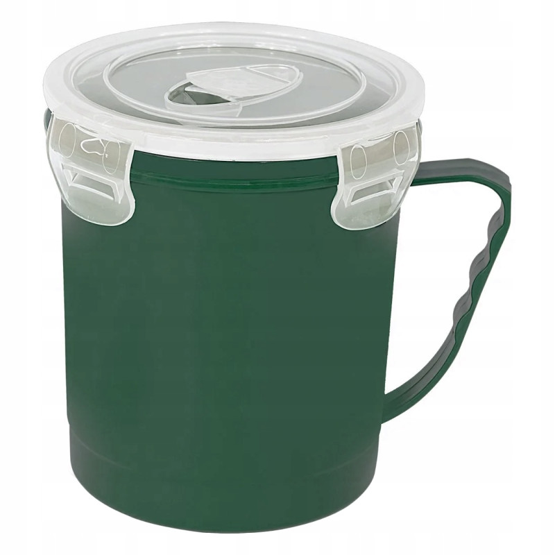 Plastikowy KUBEK DO MIKROFALI z pokrywką uchwytem 0,7 L Luna ZIELONY
