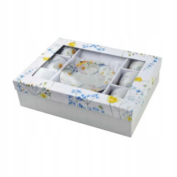KOMPLET zestaw porcelanowych FILIŻANEK 250 ml ZE SPODKIEM 6 szt. Joy Mondex