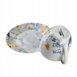 KOMPLET zestaw porcelanowych FILIŻANEK 250 ml ZE SPODKIEM 6 szt. Joy Mondex