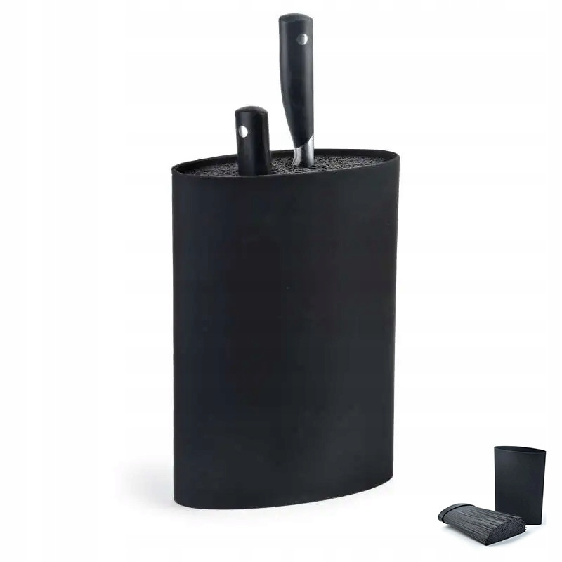 BLOK stojak NA NOŻE z wkładem 17 x 7 x 22,5 cm Basic Kitchen Cookini CZARNY