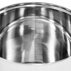 GARNEK duży STALOWY z POKRYWKĄ 26 cm 10,5 L indukcja Stockpot Topfann