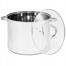 GARNEK duży STALOWY z POKRYWKĄ 30 cm 15,5 L indukcja Stockpot Topfann