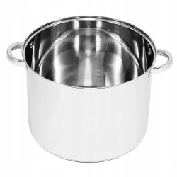 GARNEK duży STALOWY z POKRYWKĄ 30 cm 15,5 L indukcja Stockpot Topfann