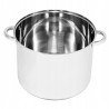GARNEK duży STALOWY z POKRYWKĄ 30 cm 15,5 L indukcja Stockpot Topfann