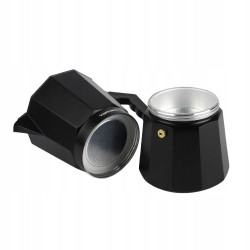 KAWIARKA aluminiowa na 9 FILIŻANEK 450 ml INDUKCJA Topfann CZARNA