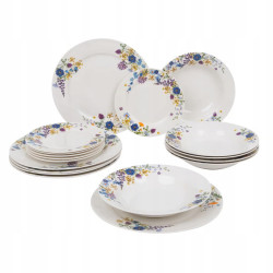 PORCELANOWY komplet SERWIS OBIADOWY 6 osób 18 elementów Fiori Ambition