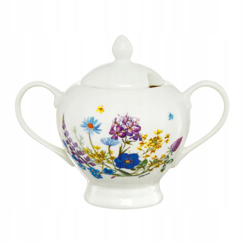 CUKIERNICA z pokrywką uchwytami PORCELANOWA 250 ml kwiaty Fiori Ambition