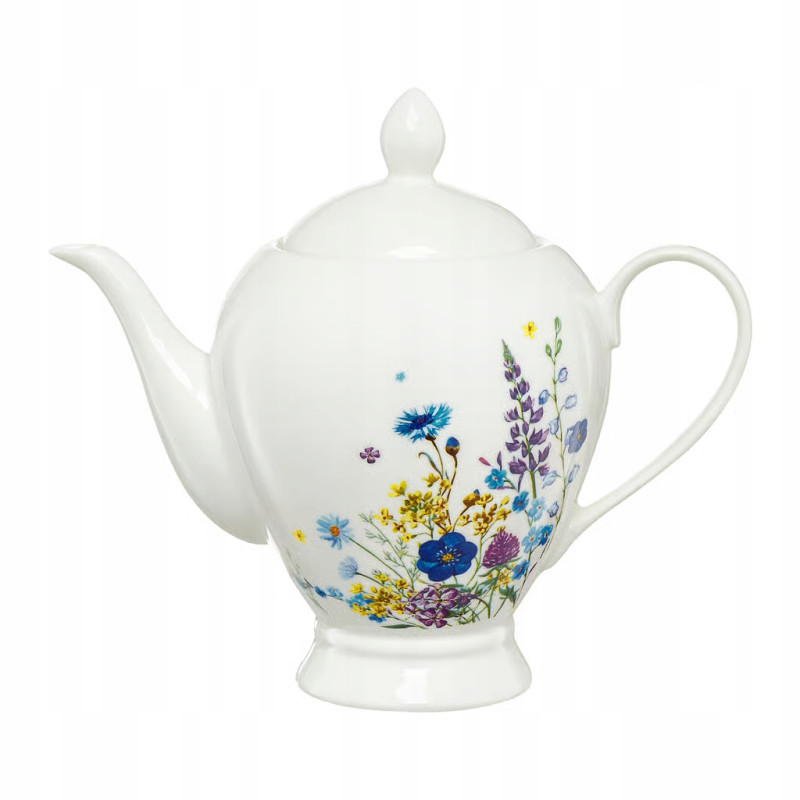 DZBANEK do kawy herbaty PORCELANOWY z uchwytem pokrywą 1,1 L Fiori Ambition
