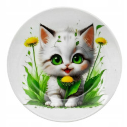 Porcelanowy KOMPLET OBIADOWY dla DZIECI 4 elementy Bella Fiore KOT