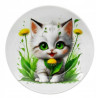 Porcelanowy KOMPLET OBIADOWY dla DZIECI 4 elementy Bella Fiore KOT