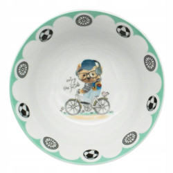 Porcelanowy KOMPLET OBIADOWY dla DZIECI 4 elementy Bella Fiore MIŚ