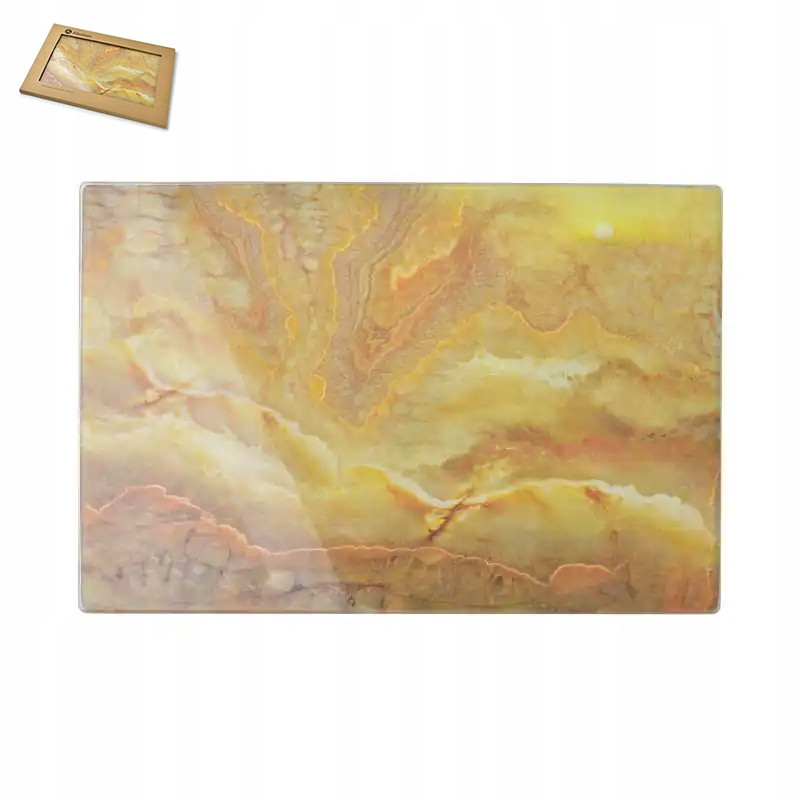 SZKLANA DESKA do krojenia prostokątna 20 x 30 cm Aria Allesken MARMUR ŻÓŁTA