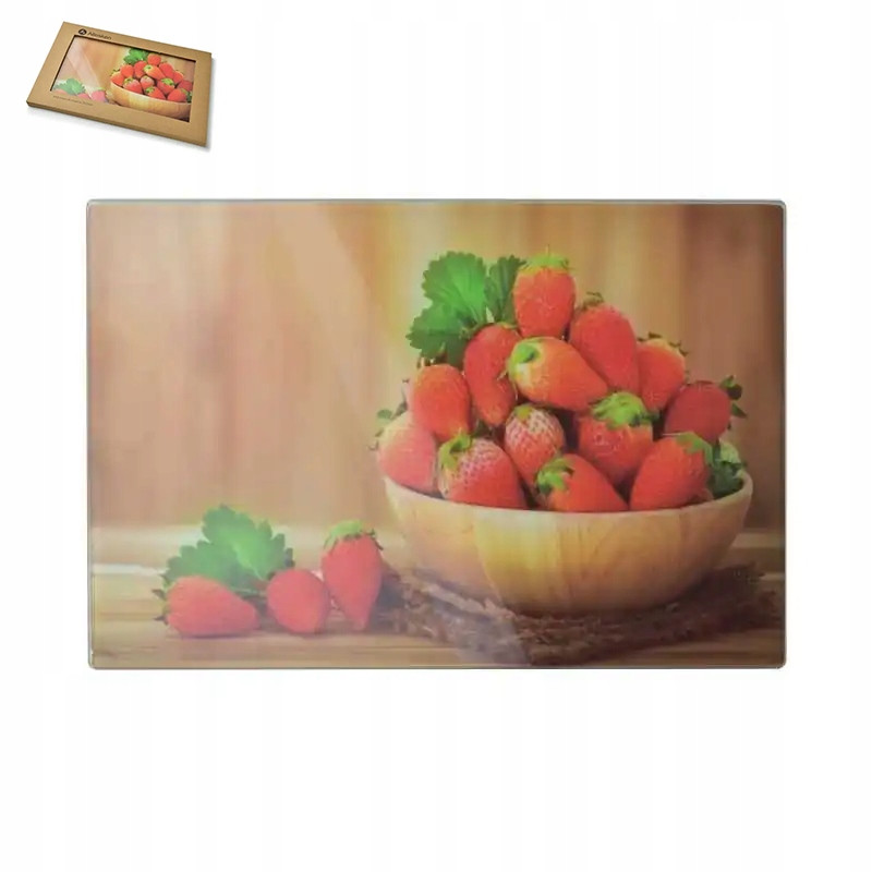SZKLANA DESKA do krojenia prostokątna 20 x 30 cm Aria Allesken KOSZ OWOCÓW