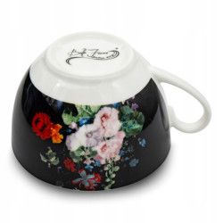 KOMPLET FILIŻANEK 270 ml z PODSTAWKAMI 6+6 12 el. Bella Fiore KWIATY