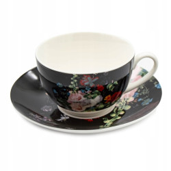 KOMPLET FILIŻANEK 270 ml z PODSTAWKAMI 6+6 12 el. Bella Fiore KWIATY