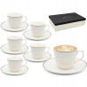 KOMPLET porcelanowych FILIŻANEK 200 ml z PODSTAWKAMI 6+6 12 el. Bella Fiore