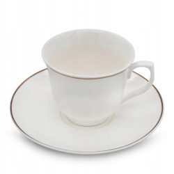 KOMPLET porcelanowych FILIŻANEK 200 ml z PODSTAWKAMI 6+6 12 el. Bella Fiore