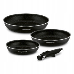 ZESTAW PATELNI Z ODPINANĄ RĄCZKĄ 20/24/28 cm Spinel Black KonigHOFFER
