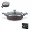 PATELNIA tradycyjna Z DWOMA UCHWYTAMI pokrywą 28cm Luxury Grey II StarkePro