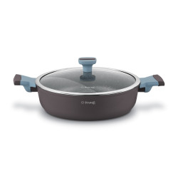 PATELNIA tradycyjna Z DWOMA UCHWYTAMI pokrywą 28cm Luxury Grey II StarkePro