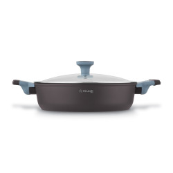 PATELNIA tradycyjna Z DWOMA UCHWYTAMI pokrywą 28cm Luxury Grey II StarkePro