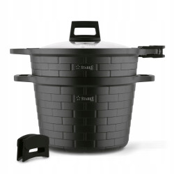 GARNEK do gotowania NA PARZE parowar 6,3 L INDUKCJA Brick Marble Starke Pro