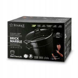 GARNEK do gotowania NA PARZE parowar 6,3 L INDUKCJA Brick Marble Starke Pro